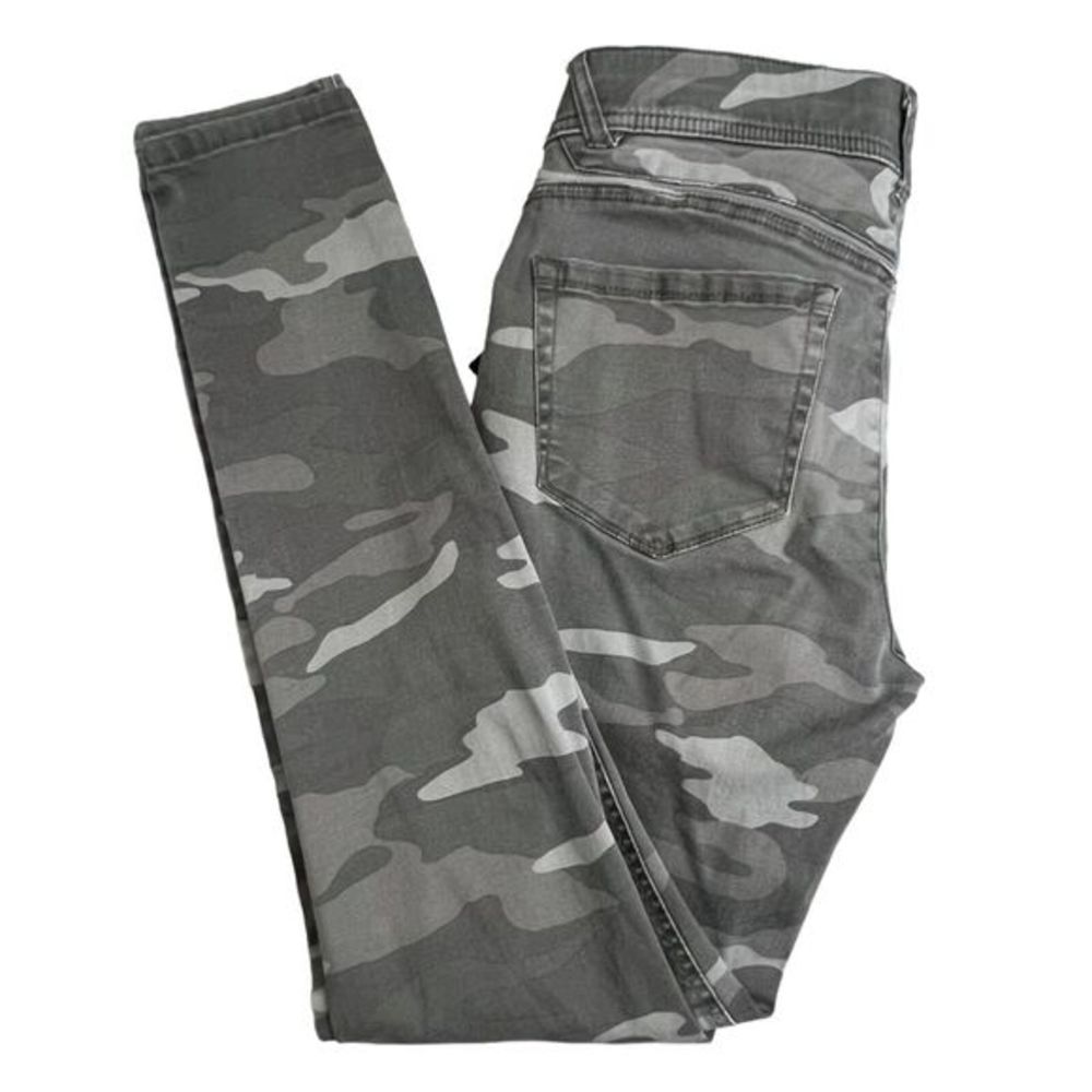 Democracy Ab Solution Womens Gray Camo Mid Rise Stretch Skinny Jeans Size 4